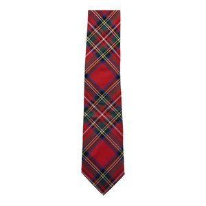 Knotty & Nice Windowpane Check Red Pattern 100% Polyester Necktie